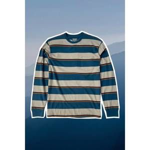 NEW VISSLA men's creators stripe long sleeve crew in deep water